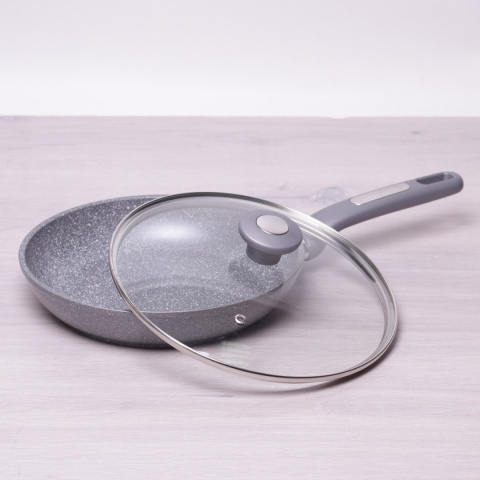 PATELNIA GRANITOWA Z POKRYWKĄ 28CM KAMILLE KM-4273-GR PATELNIA GRANITOWA Z POKRYWKĄ 28CM KAMILLE KM-4273-GR