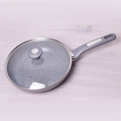 PATELNIA GRANITOWA Z POKRYWKĄ 28CM KAMILLE KM-4273-GR PATELNIA GRANITOWA Z POKRYWKĄ 28CM KAMILLE KM-4273-GR