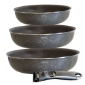 ZESTAW 3 PATELNI GRANITOWYCH 4 W 1 BERLINGER HAUS CLICK-IT BH-1479