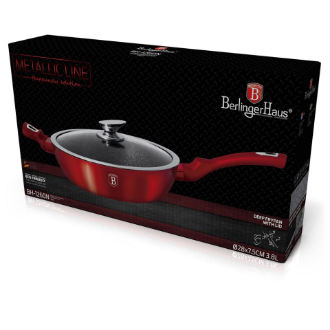 PATELNIA GRANITOWA 28CM BERLINGER HAUS BURGUNDY METALLIC LINE BH-1260-N PATELNIA GRANITOWA 28CM BERLINGER HAUS BURGUNDY METALLIC LINE BH-1260-N