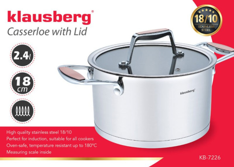 GARNEK 2.4L / 18CM KLAUSBERG PREMIUM 18/10 KB-7226 GARNEK 2.4L / 18CM KLAUSBERG PREMIUM 18/10 KB-7226