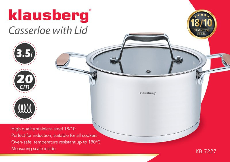 GARNEK 3.5L / 20CM KLAUSBERG PREMIUM 18/10 KB-7227 GARNEK 3.5L / 20CM KLAUSBERG PREMIUM 18/10 KB-7227