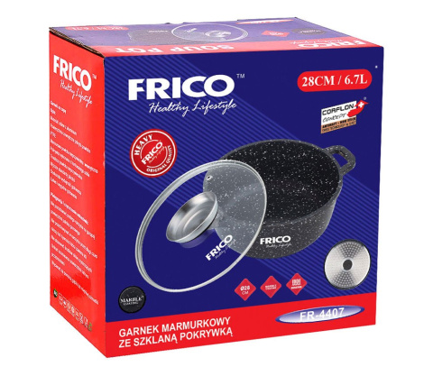 GARNEK GRANITOWY 6.7L 28cm FRICO FR-4407 GARNEK GRANITOWY 6.7L 28cm FRICO FR-4407