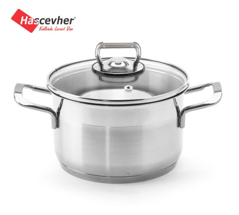 GARNEK Z POKRYWKĄ 20cm 3.0L 18/10 HASCEVHER ANETT GARNEK Z POKRYWKĄ 20cm 3.0L 18/10 HASCEVHER ANETT