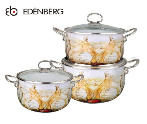 GARNKI EMALIOWANE EDENBERG OLIO 6 ELE EB-1852 GARNKI EMALIOWANE EDENBERG OLIO 6 ELE EB-1852