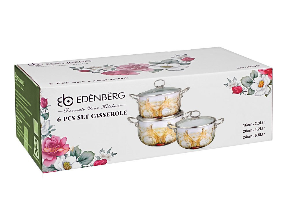 GARNKI EMALIOWANE EDENBERG OLIO 6 ELE EB-1852 GARNKI EMALIOWANE EDENBERG OLIO 6 ELE EB-1852