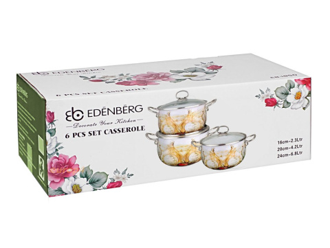 GARNKI EMALIOWANE EDENBERG OLIO 6 ELE EB-1852 GARNKI EMALIOWANE EDENBERG OLIO 6 ELE EB-1852