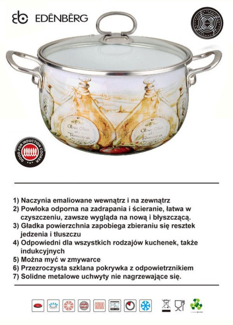 GARNKI EMALIOWANE EDENBERG OLIO 6 ELE EB-1852 GARNKI EMALIOWANE EDENBERG OLIO 6 ELE EB-1852
