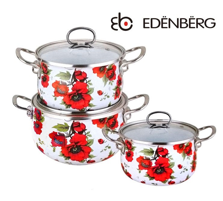 GARNKI EMALIOWANE EDENBERG POPPY 6 ELE EB-1855 GARNKI EMALIOWANE EDENBERG POPPY 6 ELE EB-1855