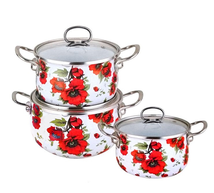 GARNKI EMALIOWANE EDENBERG POPPY 6 ELE EB-1855 GARNKI EMALIOWANE EDENBERG POPPY 6 ELE EB-1855