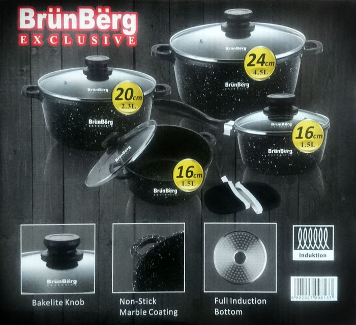 GARNKI GRANITOWE BRUNBESTE 8 ELE. BB-5516 GARNKI GRANITOWE BRUNBESTE 8 ELE. BB-5516