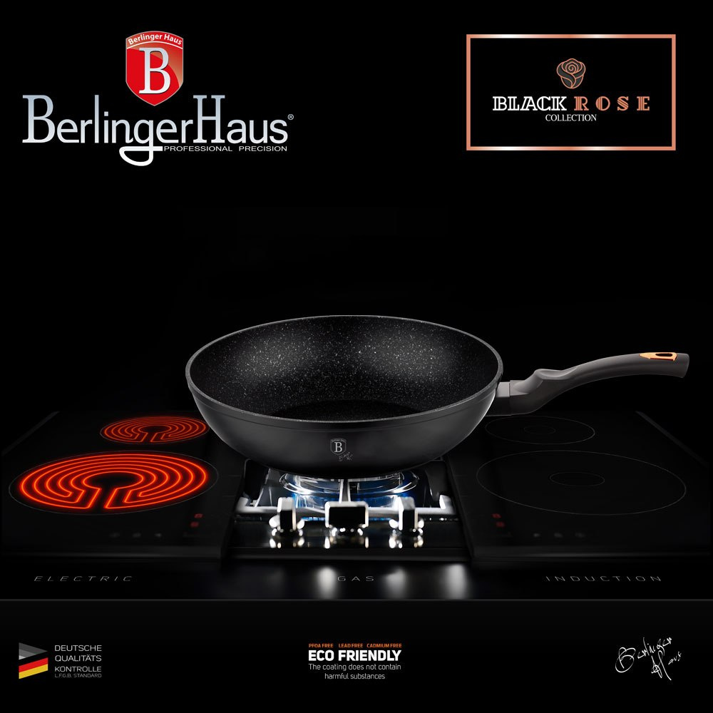 PATELNIA GRANITOWA / WOK 28CM BERLINGER HAUS BLACK ROSE BH-1638-N PATELNIA GRANITOWA / WOK 28CM BERLINGER HAUS BLACK ROSE BH-1638-N
