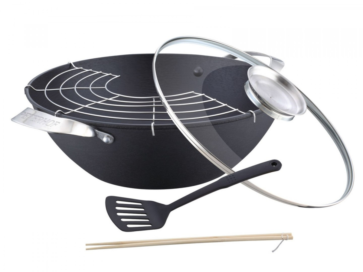 WOK ŻELIWNY 30cm + AKCESORIA PETERHOF PH-25342-30 WOK ŻELIWNY 30cm + AKCESORIA PETERHOF PH-25342-30