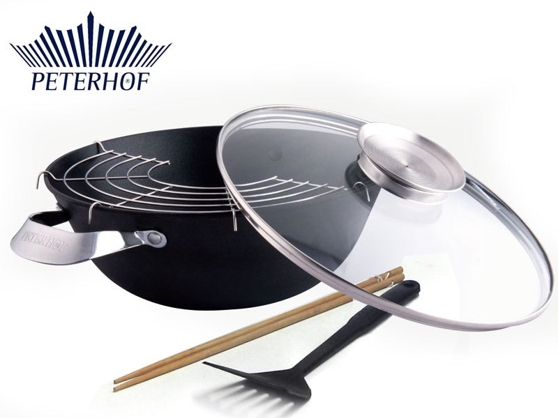 WOK ŻELIWNY 30cm + AKCESORIA PETERHOF PH-25342-30 WOK ŻELIWNY 30cm + AKCESORIA PETERHOF PH-25342-30
