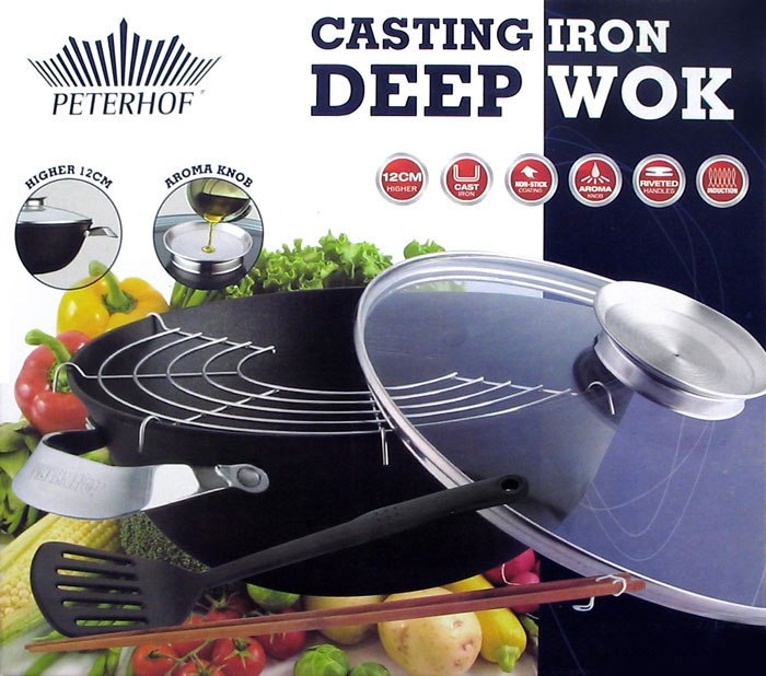 WOK ŻELIWNY 30cm + AKCESORIA PETERHOF PH-25342-30 WOK ŻELIWNY 30cm + AKCESORIA PETERHOF PH-25342-30