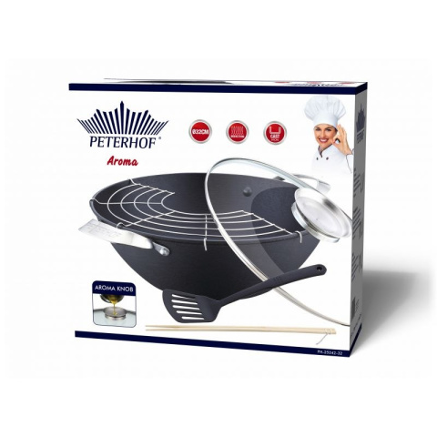 WOK ŻELIWNY 32cm + AKCESORIA PETERHOF PH-25342-32 WOK ŻELIWNY 32cm + AKCESORIA PETERHOF PH-25342-32