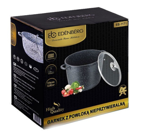 GARNEK MARMUROWY 6.8L / 24cm EDENBERG EB-1171 GARNEK MARMUROWY 6.8L / 24cm EDENBERG EB-1171