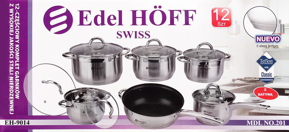 GARNKI EDEL HOFF JUMBO SILVER 12 ELE EH-9014 GARNKI EDEL HOFF JUMBO SILVER 12 ELE EH-9014