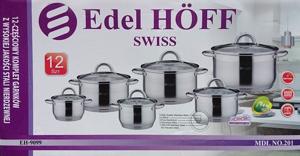 GARNKI EDEL HOFF JUMBO SILVER 12 ELE EH-9099 GARNKI EDEL HOFF JUMBO SILVER 12 ELE EH-9099
