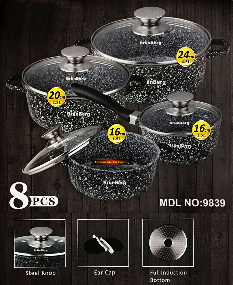 GARNKI GRANITOWE BRUNBESTE 8 ELE BB-9839 GARNKI GRANITOWE BRUNBESTE 8 ELE BB-9839