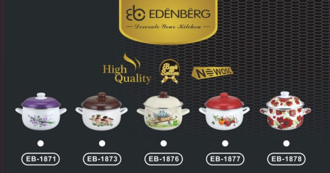 ZESTAW GARNKÓW EMALIOWANYCH 10 ELE. EDENBERG EB-1873 ZESTAW GARNKÓW EMALIOWANYCH 10 ELE. EDENBERG EB-1873