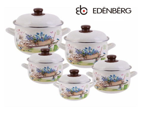 ZESTAW GARNKÓW EMALIOWANYCH 10 ELE. EDENBERG EB-1876 ZESTAW GARNKÓW EMALIOWANYCH 10 ELE. EDENBERG EB-1876