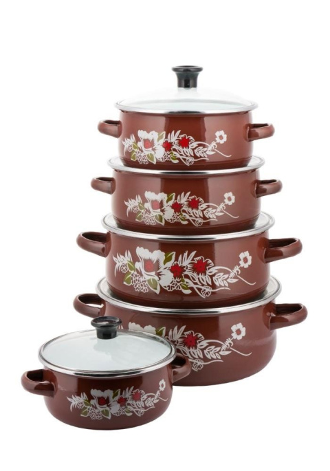 ZESTAW GARNKÓW EMALIOWANYCH 10 ELE. KiNGHOFF KH-3710-BR ZESTAW GARNKÓW EMALIOWANYCH 10 ELE. KiNGHOFF KH-3710-BR