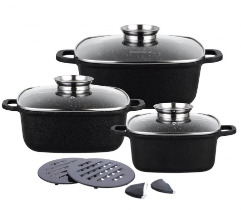 ZESTAW 3 GARNKÓW GRANITOWYCH 2.8L/ 4.4L/6.5L (10 ele.) KLAUSBERG CRACK DESIGN KB-7361 ZESTAW 3 GARNKÓW GRANITOWYCH 2.8L/ 4.4L/6.5L (10 ele.) KLAUSBERG CRACK DESIGN KB-7361