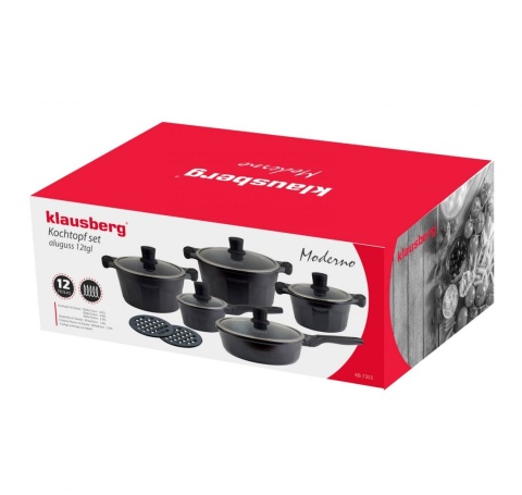 ZESTAW GARNKÓW GRANITOWYCH 12 ELE. KLAUSBERG MODERNO KB-7353 ZESTAW GARNKÓW GRANITOWYCH 12 ELE. KLAUSBERG MODERNO KB-7353
