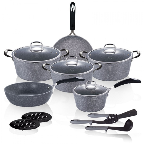 GARNKI BERLINGER HAUS GRAY STONE TOUCH 15 ELE BH-1173-N GARNKI BERLINGER HAUS GRAY STONE TOUCH 15 ELE BH-1173-N