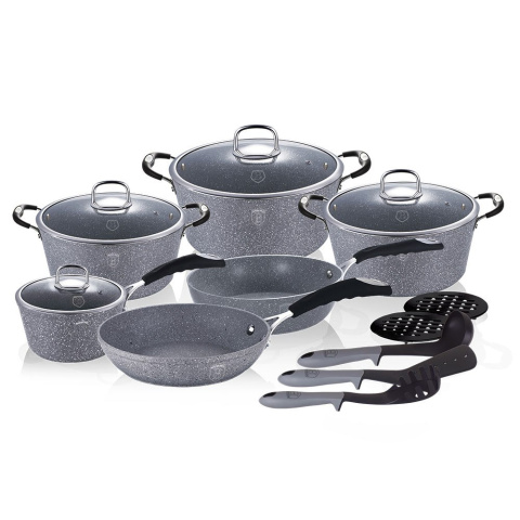 GARNKI BERLINGER HAUS GRAY STONE TOUCH 15 ELE BH-1173-N GARNKI BERLINGER HAUS GRAY STONE TOUCH 15 ELE BH-1173-N