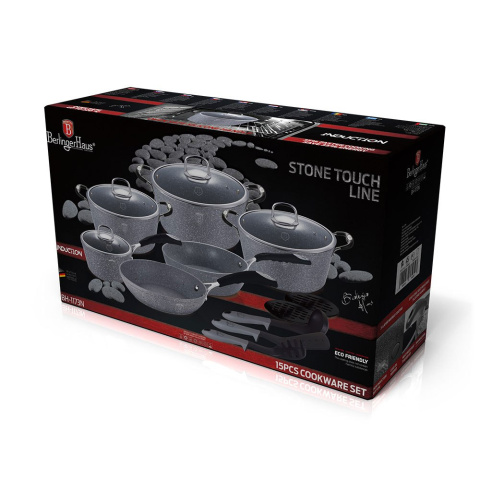 GARNKI BERLINGER HAUS GRAY STONE TOUCH 15 ELE BH-1173-N GARNKI BERLINGER HAUS GRAY STONE TOUCH 15 ELE BH-1173-N