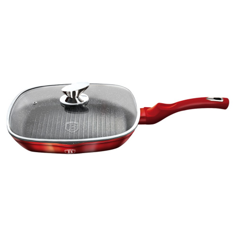 PATELNIA GRANITOWA GRILL 28CM BERLINGER HAUS METALLIC LINE BURGUNDY BH-1613-N PATELNIA GRANITOWA GRILL 28CM BERLINGER HAUS METALLIC LINE BURGUNDY BH-1613-N