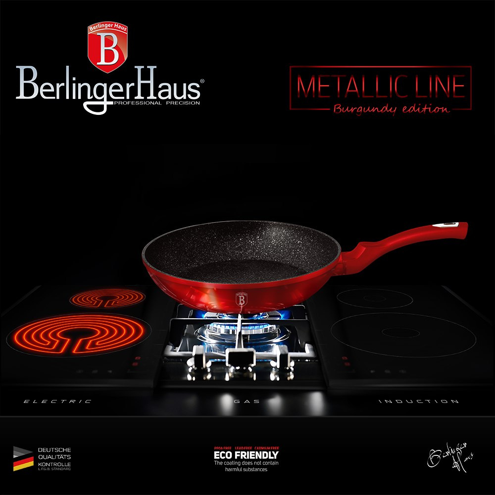 ZESTAW 2 PATELNI GRANITOWYCH 22/26CM BERLINGER HAUS METALLIC LINE BURGUNDY BH-1612-N ZESTAW 2 PATELNI GRANITOWYCH 22/26CM BERLINGER HAUS METALLIC LINE BURGUNDY BH-1612-N
