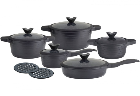 ZESTAW GARNKÓW GRANITOWYCH 12 ELE. KLAUSBERG VIVACE BLACK KB-7351 ZESTAW GARNKÓW GRANITOWYCH 12 ELE. KLAUSBERG VIVACE BLACK KB-7351