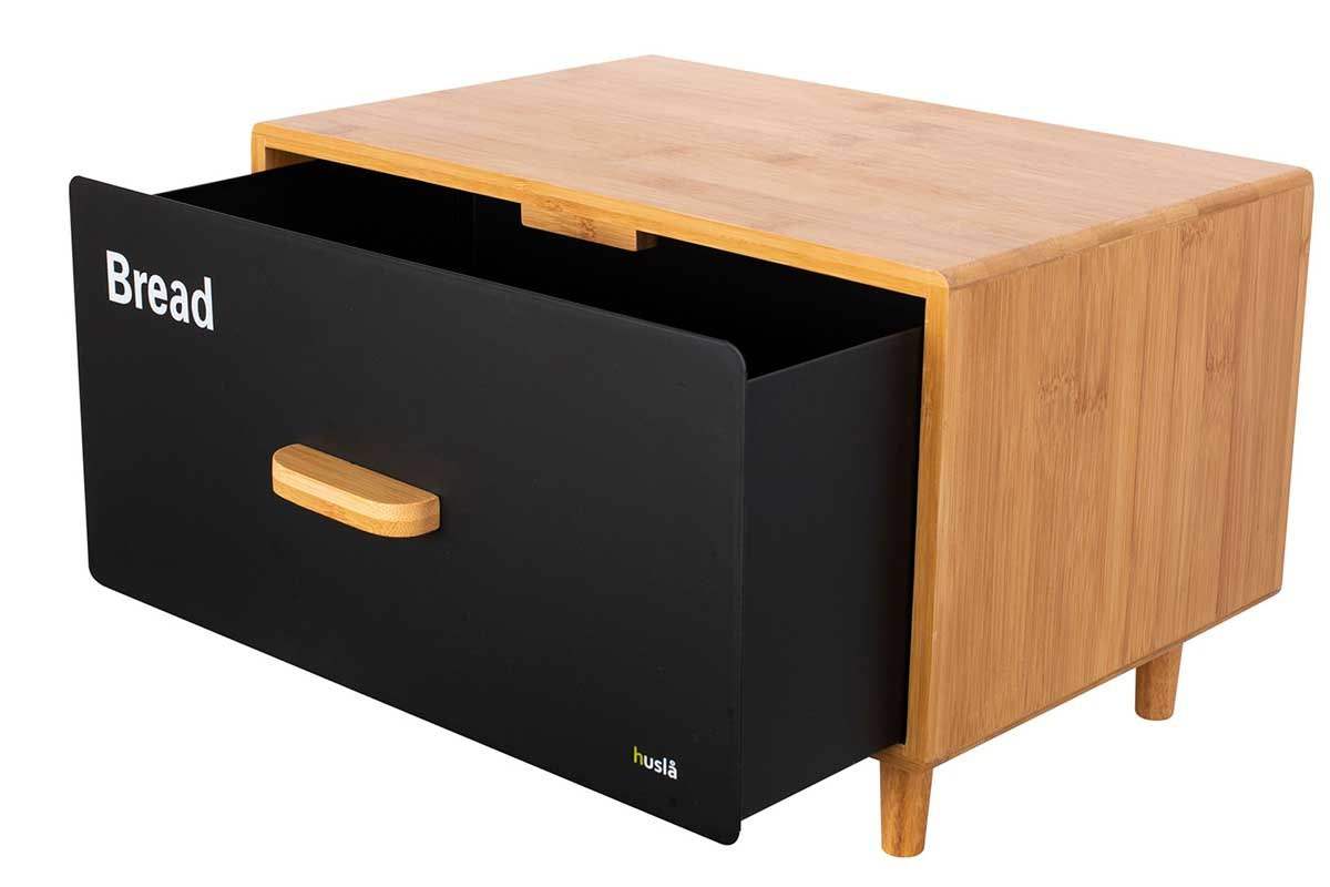 CHLEBAK BAMBUSOWY Z SZUFLADĄ HUSLA SCANDIC BLACK 73934 CHLEBAK BAMBUSOWY Z SZUFLADĄ HUSLA SCANDIC BLACK 73934