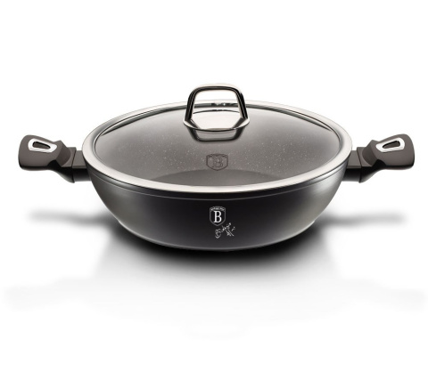GARNEK PŁASKI 3.8L 28CM BERLINGER HAUS BLACK SILVER BH-1850 GARNEK PŁASKI 3.8L 28CM BERLINGER HAUS BLACK SILVER BH-1850