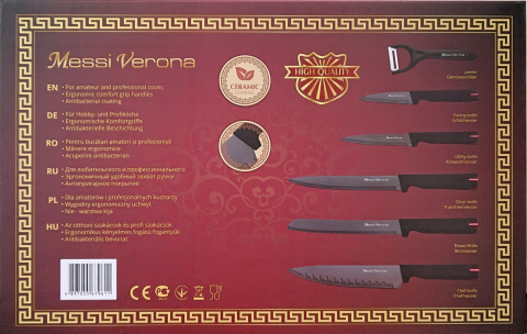 ZESTAW NOŻY NON-STICK 6 ELE. MESSI VERONA MV-9822-BR ZESTAW NOŻY NON-STICK 6 ELE. MESSI VERONA MV-9822-BR