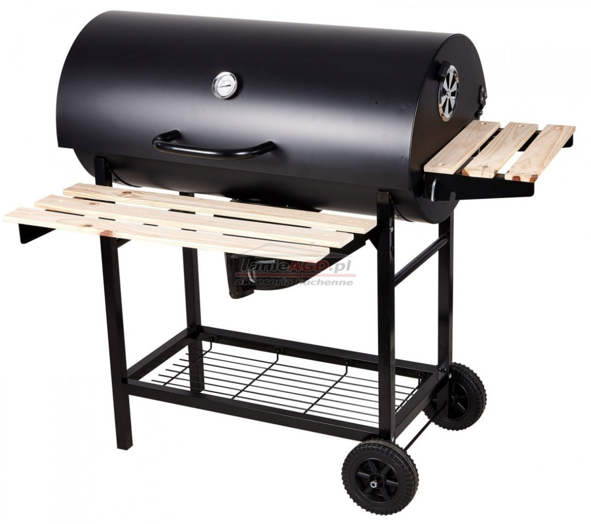 GRILL OGRODOWY "BECZKA" 71 x 35cm z POKRYWĄ POPIELNIKIEM I TERMOMETREM G30A GRILL OGRODOWY "BECZKA" 71 x 35cm z POKRYWĄ POPIELNIKIEM I TERMOMETREM G30A