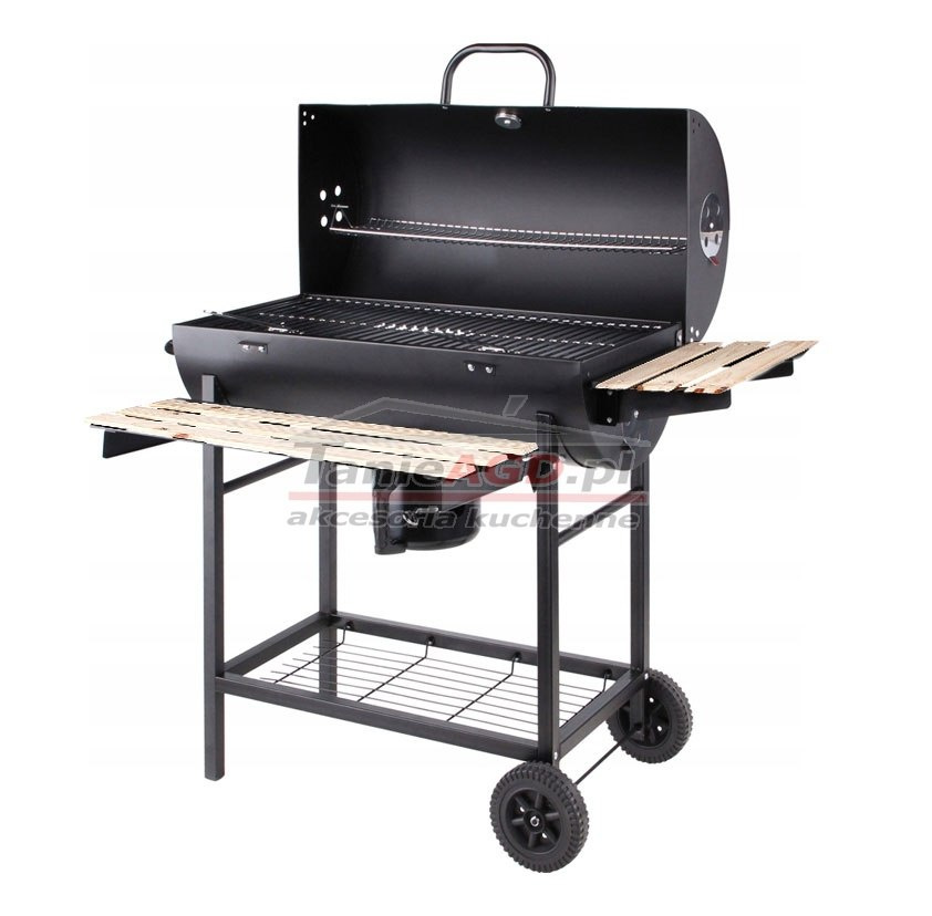 GRILL OGRODOWY "BECZKA" 71 x 35cm z POKRYWĄ POPIELNIKIEM I TERMOMETREM G30A GRILL OGRODOWY "BECZKA" 71 x 35cm z POKRYWĄ POPIELNIKIEM I TERMOMETREM G30A