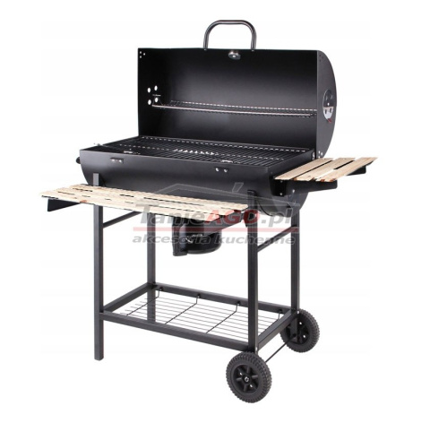 GRILL OGRODOWY "BECZKA" 71 x 35cm z POKRYWĄ POPIELNIKIEM I TERMOMETREM G30A GRILL OGRODOWY "BECZKA" 71 x 35cm z POKRYWĄ POPIELNIKIEM I TERMOMETREM G30A