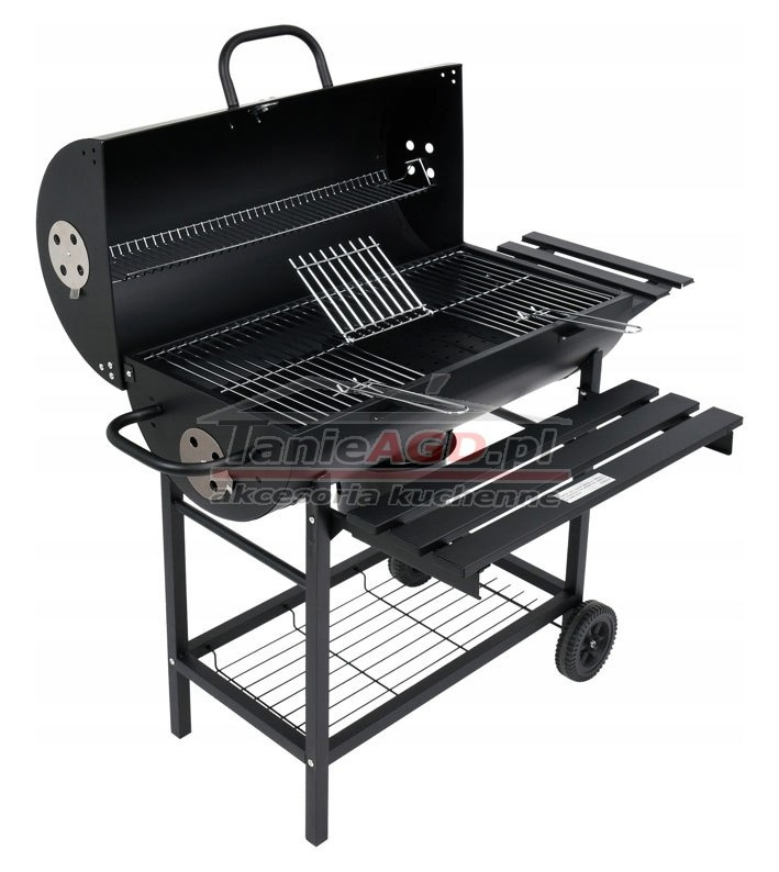 GRILL OGRODOWY "BECZKA" 71 x 35cm z POKRYWĄ POPIELNIKIEM I TERMOMETREM G30A GRILL OGRODOWY "BECZKA" 71 x 35cm z POKRYWĄ POPIELNIKIEM I TERMOMETREM G30A