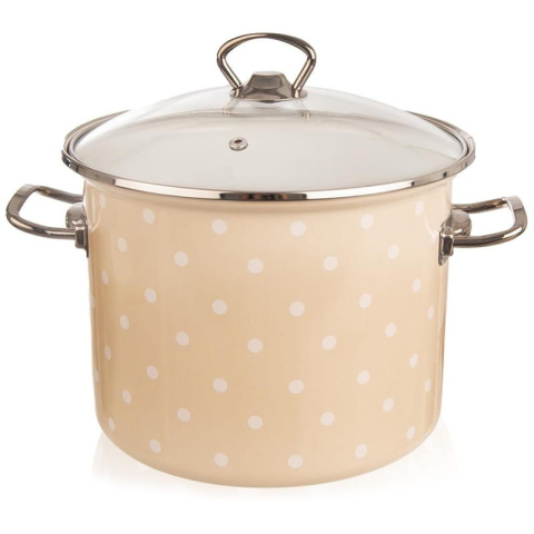 GARNEK EMALIOWANY 21cm 6L Z POKRYWĄ KROPKI ORION GARNEK EMALIOWANY 21cm 6L Z POKRYWĄ KROPKI ORION