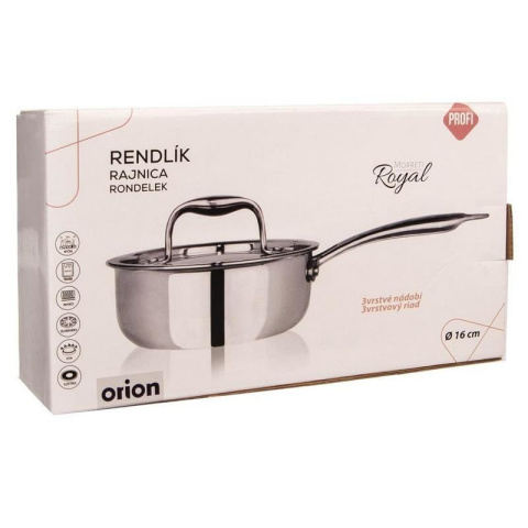 RONDEL STALOWY ROYAL 18/10 16cm 1,1L Z POKRYWĄ RONDEL STALOWY ROYAL 18/10 16cm 1,1L Z POKRYWĄ