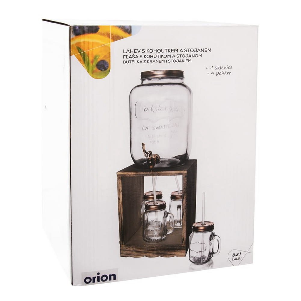 SŁÓJ DO NAPOJÓW + SŁOIKI + STOJAK 8.8L ORION SŁÓJ DO NAPOJÓW + SŁOIKI + STOJAK 8.8L ORION