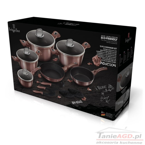 GARNKI 15 ELE. BERLINGER HAUS METALLIC i-ROSE BH-6045 GARNKI 15 ELE. BERLINGER HAUS METALLIC i-ROSE BH-6045