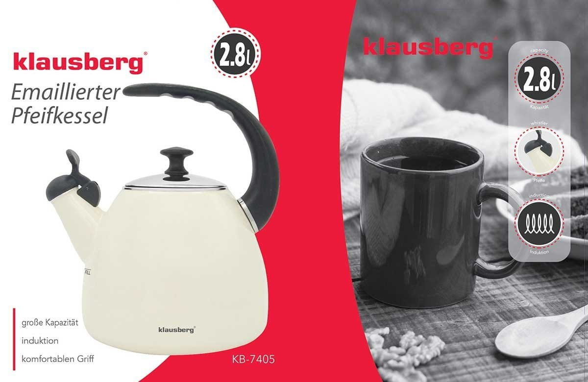 CZAJNIK STALOWY 2.8L KREMOWY KLAUSBERG KB-7405 CZAJNIK STALOWY 2.8L KREMOWY KLAUSBERG KB-7405