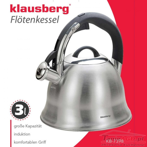 CZAJNIK STALOWY 3.0L DZWONEK KLAUSBERG KB-7398 CZAJNIK STALOWY 3.0L DZWONEK KLAUSBERG KB-7398