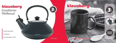 CZAJNIK STALOWY 3.0L GRAFITOWY KLAUSBERG KB-7407 CZAJNIK STALOWY 3.0L GRAFITOWY KLAUSBERG KB-7407