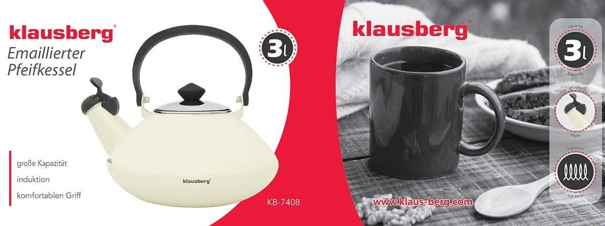 CZAJNIK STALOWY 3.0L KREMOWY KLAUSBERG KB-7408 CZAJNIK STALOWY 3.0L KREMOWY KLAUSBERG KB-7408